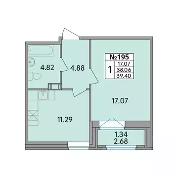 1-к кв. Ленинградская область, Всеволожский район, Агалатовское с/пос, ...