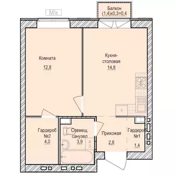 1-к кв. Удмуртия, Завьяловский район, с. Первомайский Санвилл жилой ...