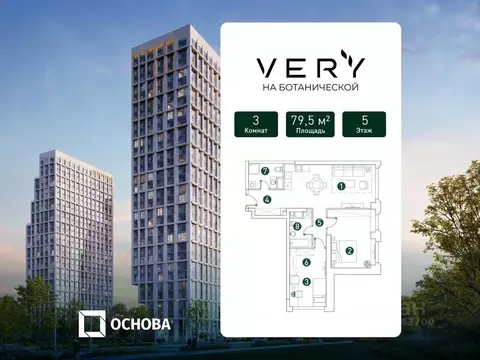 3-к кв. Москва Вери жилой комплекс (79.5 м)