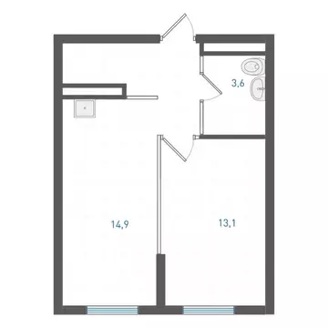 1-комнатная квартира: Екатеринбург, улица Учителей, 33 (37.7 м)