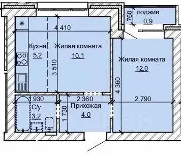 2-к кв. Алтайский край, Барнаул ул. Анатолия, 304 (35.4 м)