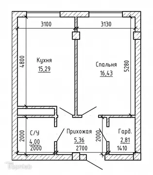 1-комнатная квартира: Нальчик, район Молодёжный (44 м)