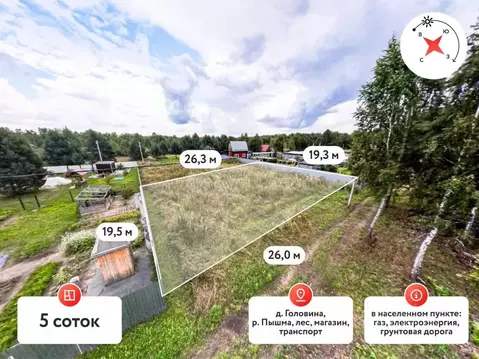 Участок в Тюменская область, Тюменский район, д. Головина  (5.0 сот.)