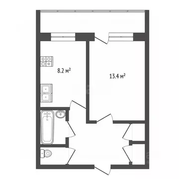 1-к кв. Архангельская область, Архангельск Первомайская ул., 8 (33.1 ...