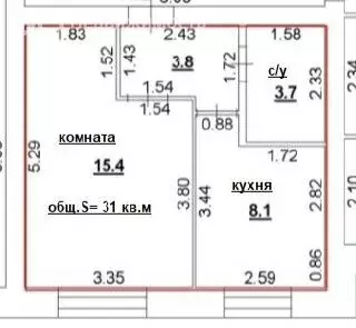 1-комнатная квартира: Кстово, улица Герцена, 6к3 (31 м)