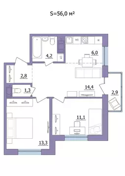 3-к кв. Карелия, Петрозаводск Перевалка-2 мкр,  (56.0 м)