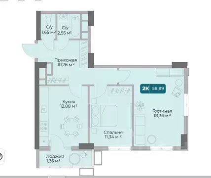 2-к кв. Краснодарский край, Новороссийск просп. Дзержинского, 244к11 ...