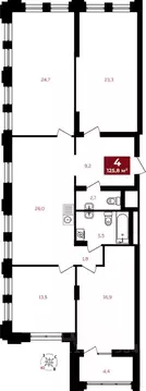 4-к кв. Свердловская область, Екатеринбург Южный жилрайон, Квартал ...