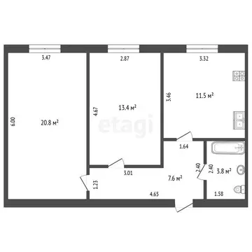 2-комнатная квартира: Якутск, Загородный квартал, улица ...