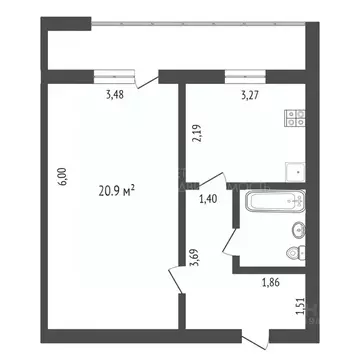 1-к кв. Тюменская область, Тюмень ул. Мельникайте, 129/1 (36.2 м)