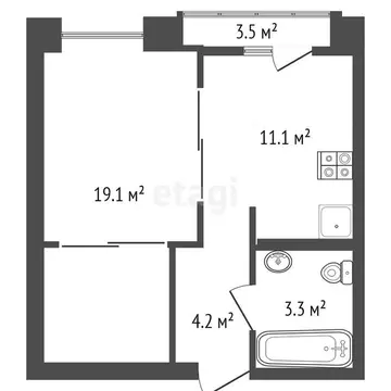 2-комнатная квартира: Анапа, Владимирская улица, 142 (41.2 м)