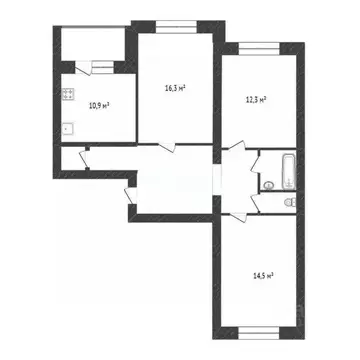 3-к кв. Белгородская область, Белгород ул. Горького, 52б (83.0 м)