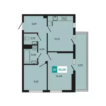 2-к кв. Ростовская область, Аксайский район, Щепкинское с/пос, пос. ...