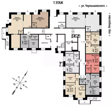 1-к кв. Алтайский край, Барнаул ул. Чернышевского (32.0 м)
