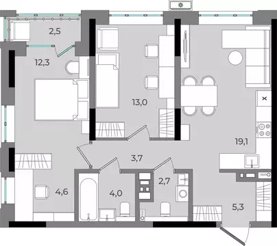 2-к кв. Удмуртия, Ижевск Северо-Западный жилрайон, 2-й мкр, Новый ...