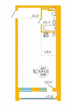 2-к кв. Башкортостан, Уфа ул. Аксакова, 79 (47.42 м)