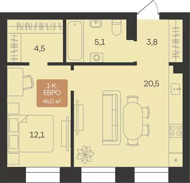 1-к кв. Ямало-Ненецкий АО, Новый Уренгой Созидателей мкр, Атмосфера. ...