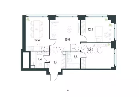 3-к кв. Москва Озерная ул., 1к1/1 (66.6 м)
