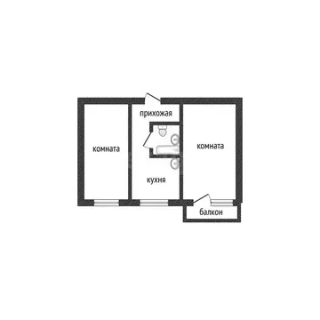 2-комнатная квартира: Бийск, Промышленная улица, 8 (43.4 м)