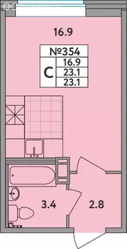 Квартира-студия: Новое Девяткино, Главная улица, 2 (23.1 м)