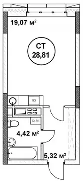 Студия Нижегородская область, Нижний Новгород ул. Родионова (28.81 м)