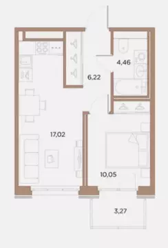 1-к кв. Санкт-Петербург Лисичанская ул., 22 (37.2 м)