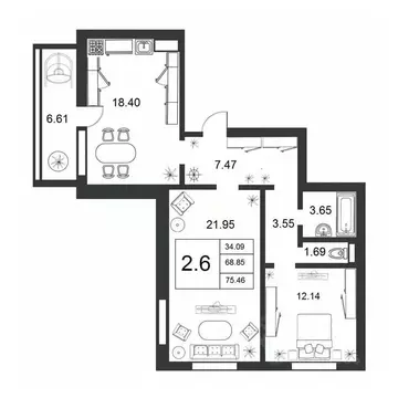 3-к кв. Новгородская область, Великий Новгород ул. Якова Павлова, 15 ...