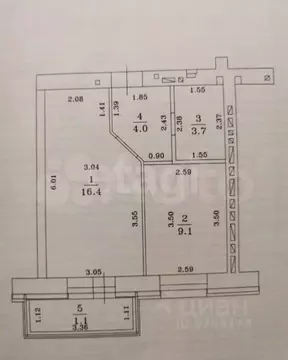 1-к кв. Татарстан, Казань ул. Азата Аббасова, 10 (36.5 м)
