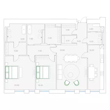 2-к кв. Москва Софийская наб., 34С3 (148.1 м)