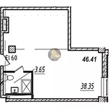 Квартира-студия: Санкт-Петербург, Измайловский бульвар, 1к2 (46.41 м)