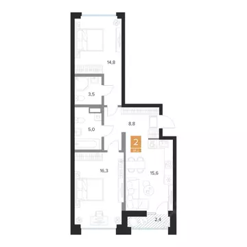 2-к кв. Курская область, Курск Парковый квартал Чувства жилой комплекс ...