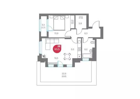 2-к кв. Пермский край, Пермь Советская ул., 16 (63.5 м)