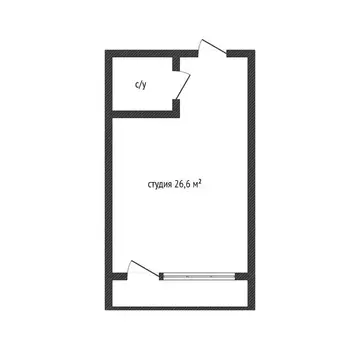Квартира-студия: Краснодар, Городская улица, 1 (26.6 м)