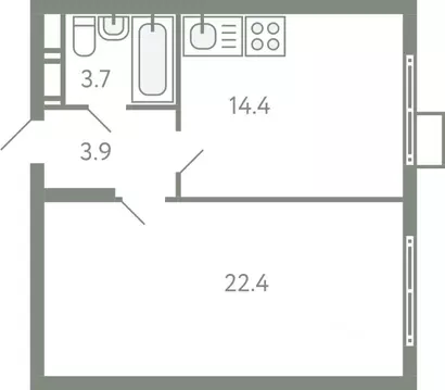 1-к кв. Московская область, Ленинский городской округ, Молоково пгт ...