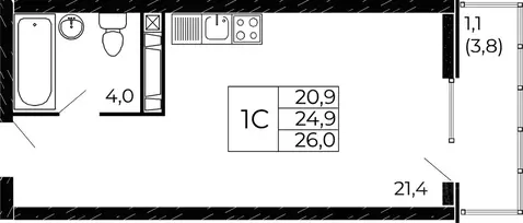 Студия Ростовская область, Ростов-на-Дону Западные Аллеи жилой ...