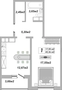 1-к кв. Оренбургская область, Оренбург Осенний Лист жилой комплекс, 3 ...