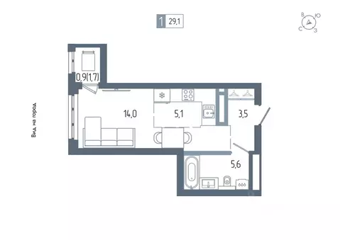 1-к кв. Башкортостан, Уфа Глумилино жилрайон, Аурум жилой комплекс ...