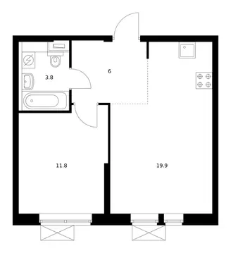 1-комнатная квартира: Москва, 2-й Нагатинский проезд, 6к1 (41.5 м)