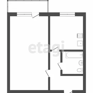 1-комнатная квартира: Северск, Первомайская улица, 21А (29.9 м)