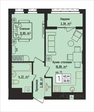 1-к кв. Нижегородская область, Нижний Новгород Литературная ул., 5 ...