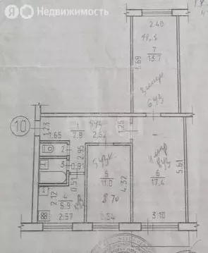 3-комнатная квартира: Ижевск, улица имени Татьяны Барамзиной, 24 (59.2 ...