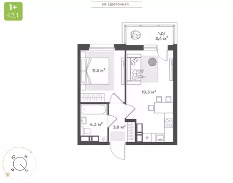 1-к кв. Тверская область, Тверь Соминка мкр,  (39.7 м)