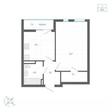 1-к кв. Свердловская область, Екатеринбург ул. Вильгельма де Геннина, ...