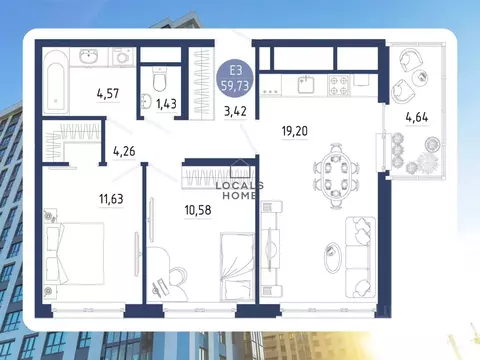 2-к кв. Рязанская область, Рязанский муниципальный округ, с. Дядьково ...
