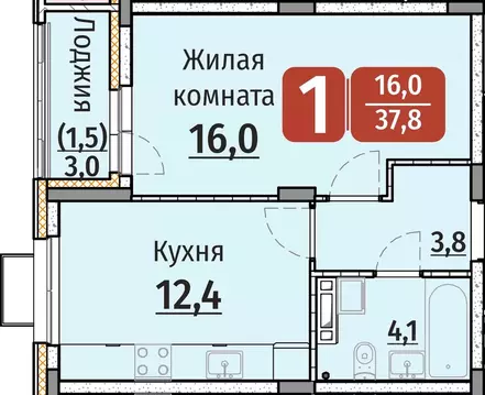 1-к кв. Чувашия, Чебоксары ул. Энергетиков (37.8 м)