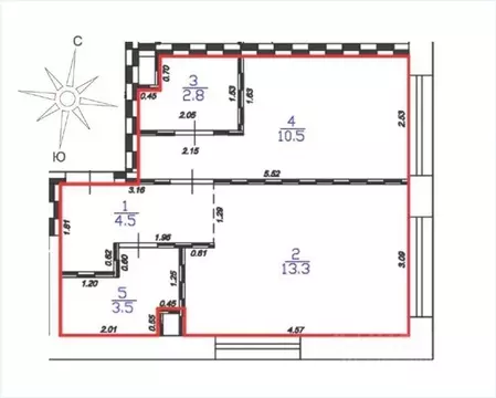 1-к кв. Москва Автомобильный проезд, 4 (34.6 м)