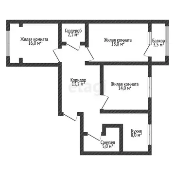 2-комнатная квартира: Краснодар, микрорайон Юбилейный, проспект ...