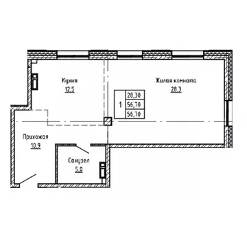 3-к кв. Приморский край, Владивосток Днепровская ул., 25к5 (56.7 м)