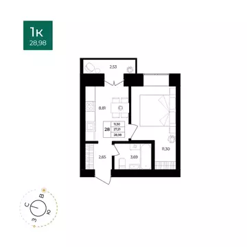 1-комнатная квартира: Ярославль, Северный жилой район, 15-й ...