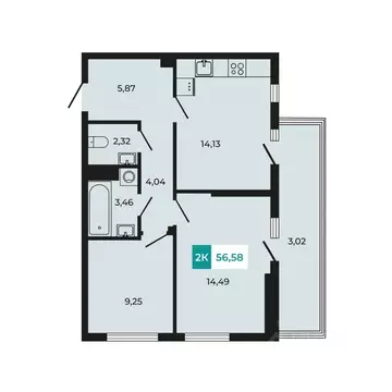 2-к кв. Ростовская область, Аксайский район, Щепкинское с/пос, пос. ...